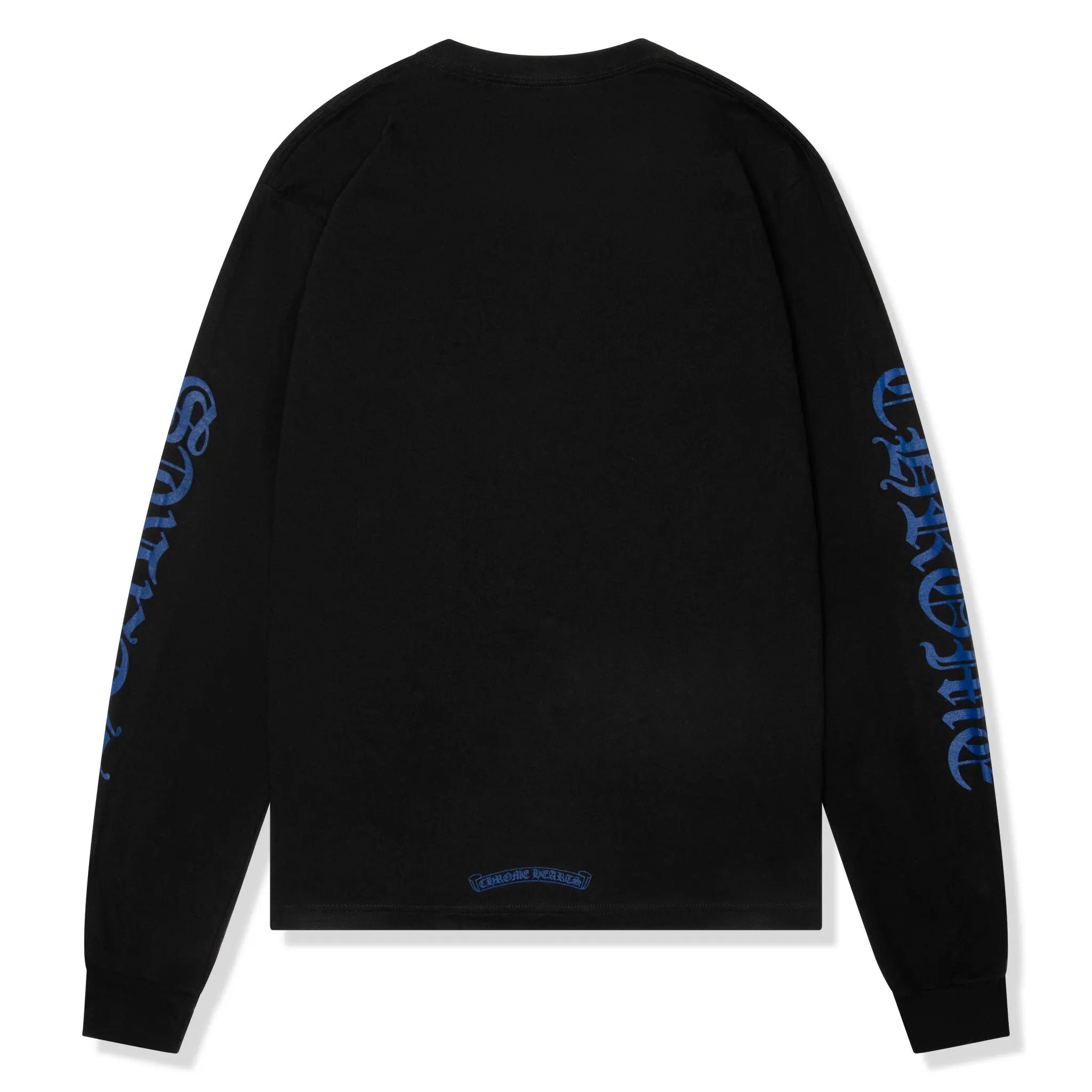 Back View of Chrome Hearts 1988 Neck Logo L/S Black Blue T Shirt 01383 1SS2504CHNLLT BLAC
